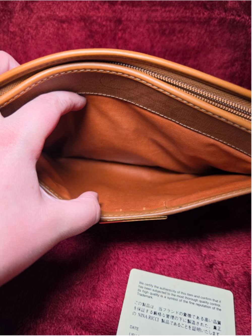 Nina Ricci Brown Monogram Clutch Bag w/ Authenticity Card - Picture 10 of 12